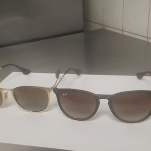 Pair of Rayban Havana sunglasses toirtous and erika gold and brown